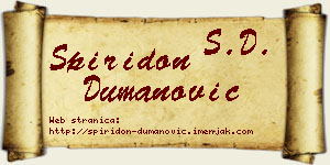 Spiridon Dumanović vizit kartica